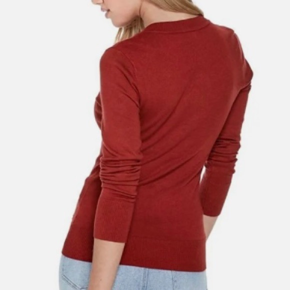 GUESS Women's Evelia Chain Lace-Up Sweater, Red, small - Picture 2 of 10